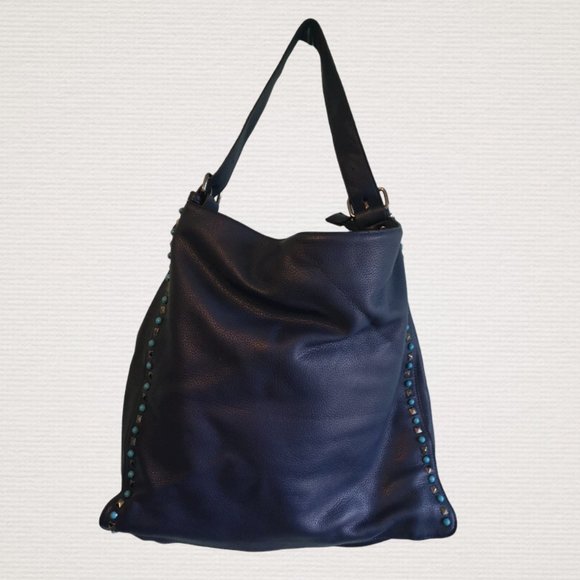 URBAN EXPRESSIONS Blue Tote Certified Vegan Purse - Picture 1 of 7